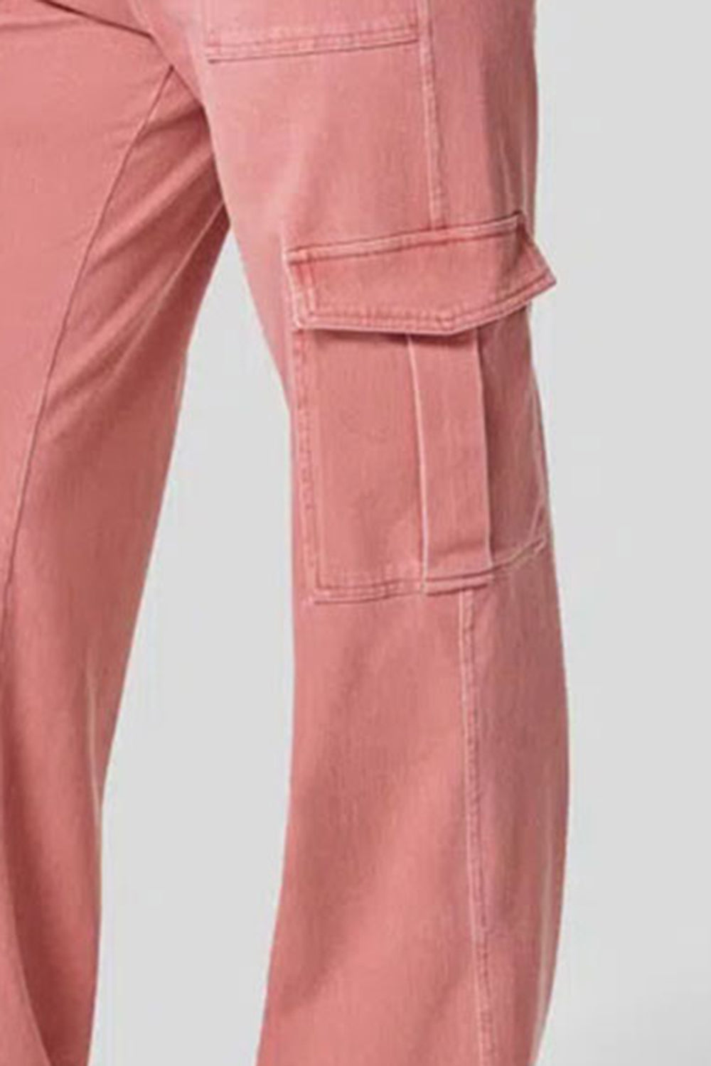 High Waist Straight Leg Cargo Jeans