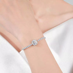 1 Carat Moissanite 925 Sterling Silver Chain Bracelet