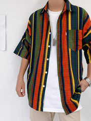 Men's Striped Half Sleeve Shirt