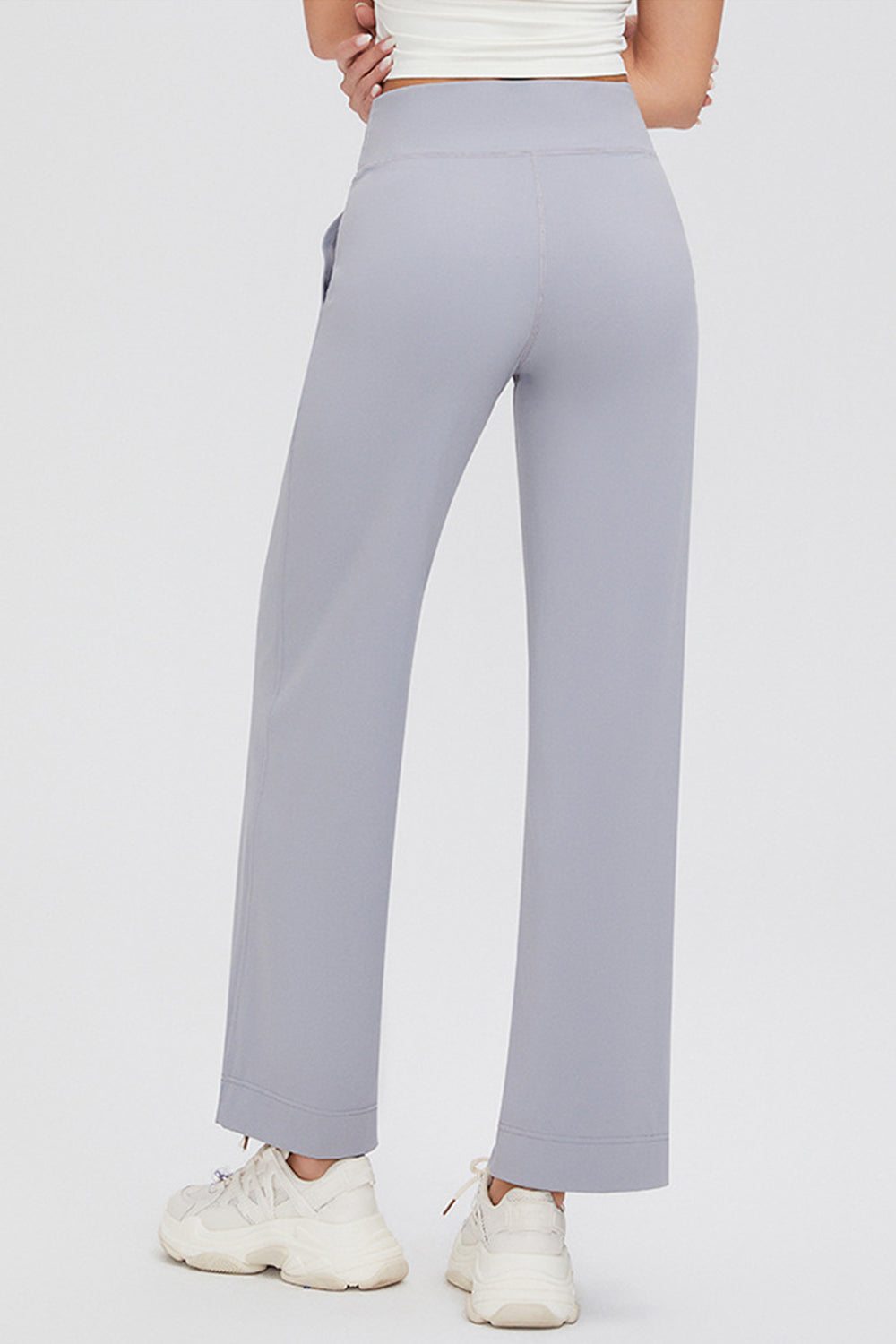 Drawstring High Waist Pants with Pockets