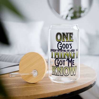 God's Got Me Sipper Glass, 16oz