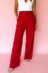 Pleated Detail Pull On Pants