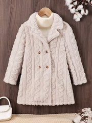 Children's Cozy Textured Double-Breasted Outerwear