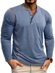 Men's Button Detail Long Sleeve T-Shirt