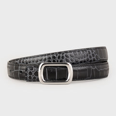 Crocodile Embossed Leather Belt