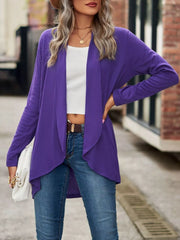 Open-Front Dropped Shoulder Cardigan