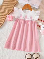 Children's Embroidered Striped Dress