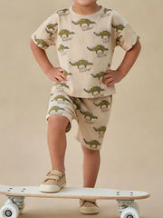 Children's Dinosaur Print Tee and Shorts Set