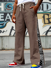 Men's Side Snap Wide Leg Pants
