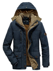 Men's Warm Hooded Zip Up Winter Coat