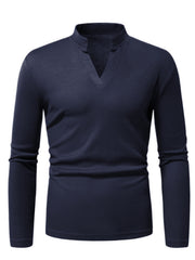 Men's Notched Long Sleeve Top