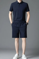 Men's Short Sleeve Polo and Shorts Set