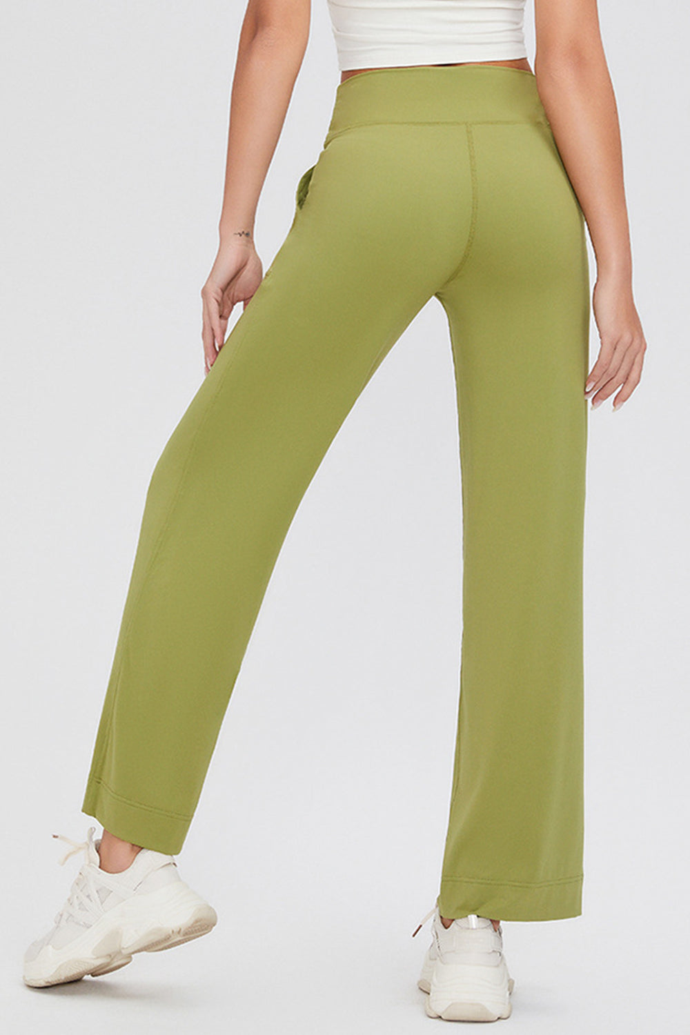 Drawstring High Waist Pants with Pockets