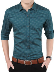 Men's Slim Fit Dotted Pattern Shirt
