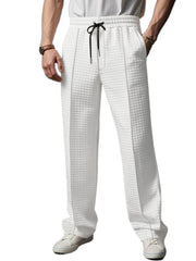 Men's Full Size Textured Drawstring Casual Pants Plus Size