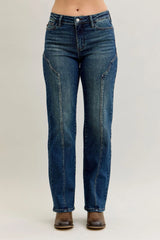 Judy Blue Seam Detail Straight Leg Jeans