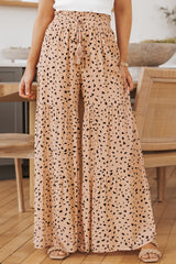 Printed Wide Leg Tiered Pants