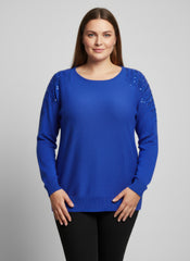 Sequin Shoulder Knit Top