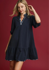 French Terry Ruffle Hem Dress