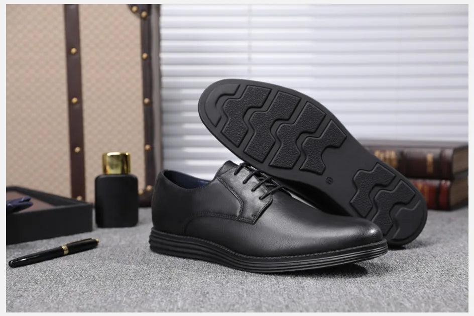 Men’s Leather Smart Business Casual Lace-Up Shoes