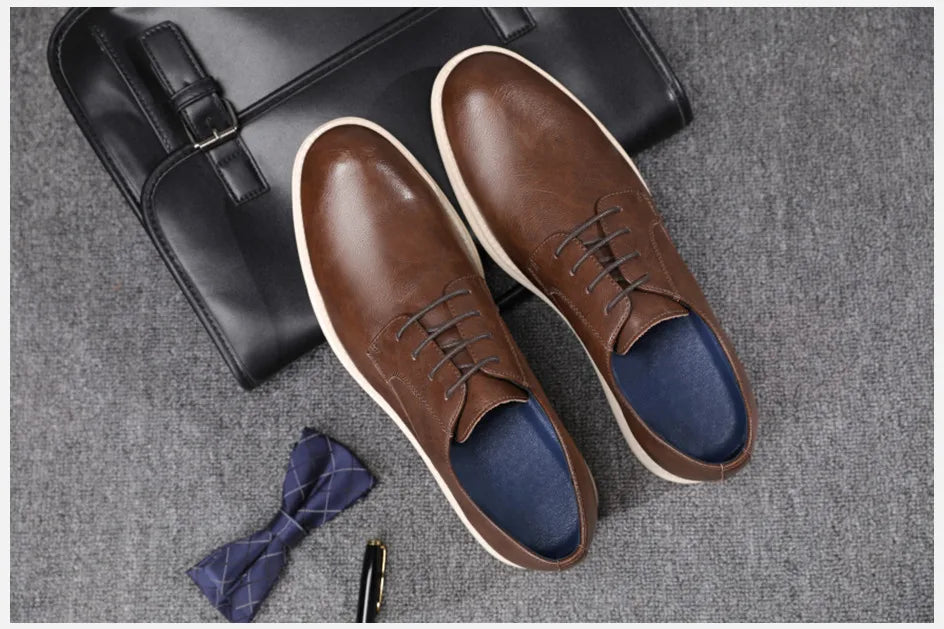 Men’s Leather Smart Business Casual Lace-Up Shoes