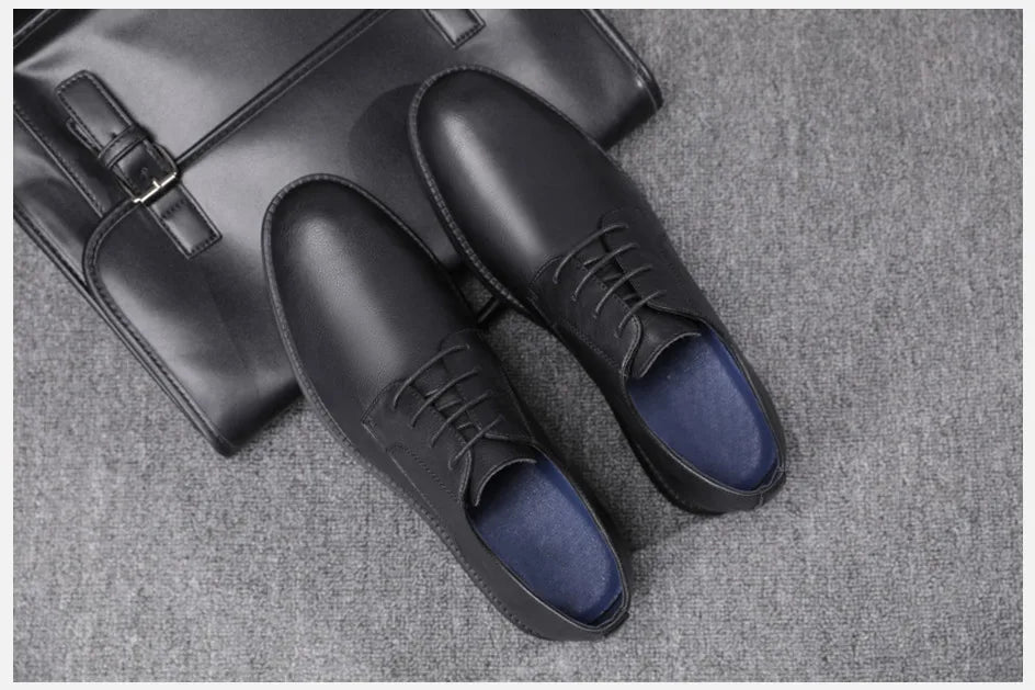 Men’s Leather Smart Business Casual Lace-Up Shoes