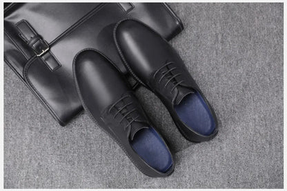 Men’s Leather Smart Business Casual Lace-Up Shoes