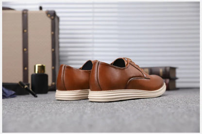 Men’s Leather Smart Business Casual Lace-Up Shoes