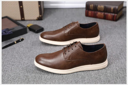 Men’s Leather Smart Business Casual Lace-Up Shoes
