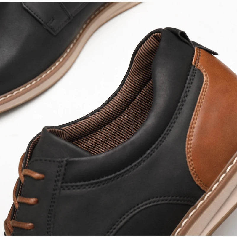 PU Leather Casual Lace-Up Shoes