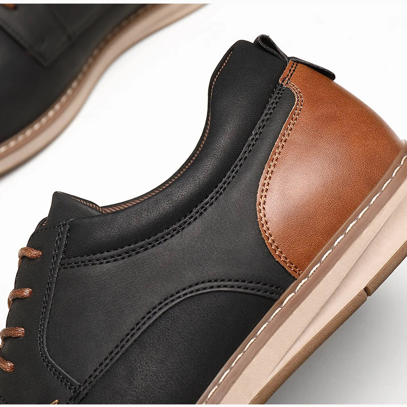 PU Leather Casual Lace-Up Shoes