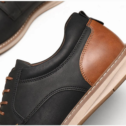 PU Leather Casual Lace-Up Shoes