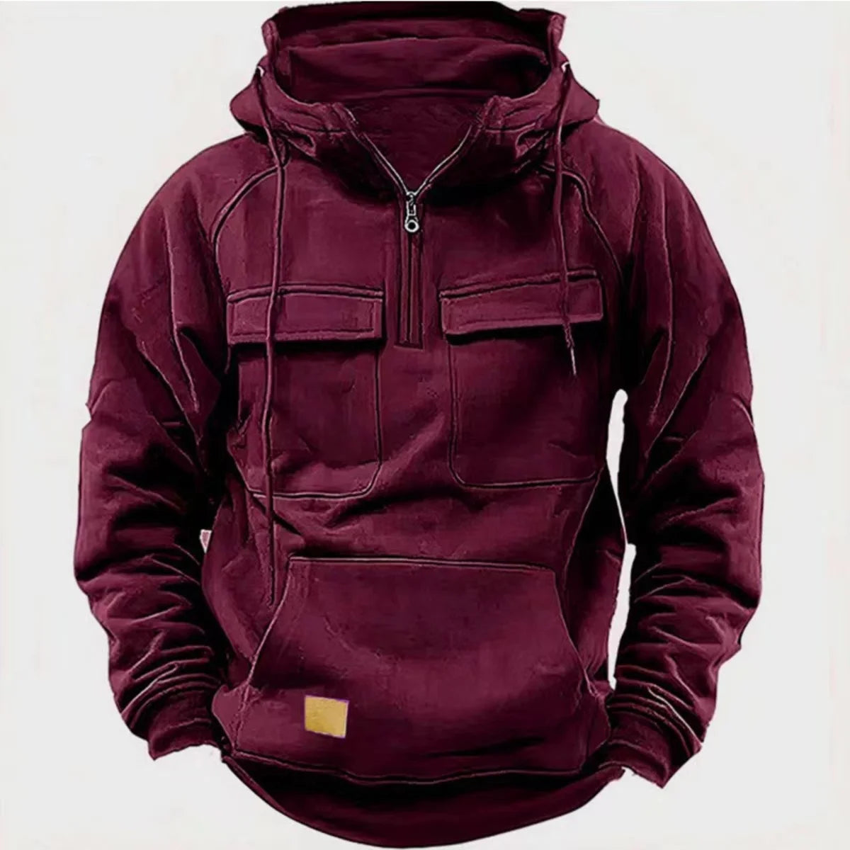 Men's Multi-Pocket Patch Hoodie