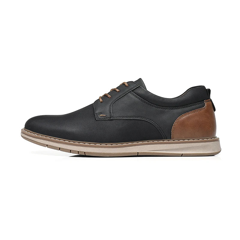 PU Leather Casual Lace-Up Shoes