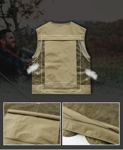 Men's Outdoor Leisure Multi-Pocket Breathable Vest