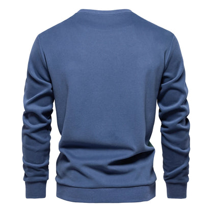 Men's Patchwork Cotton-Blend Crew Neck Sweatshirt