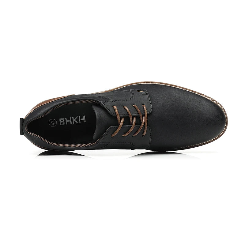 PU Leather Casual Lace-Up Shoes