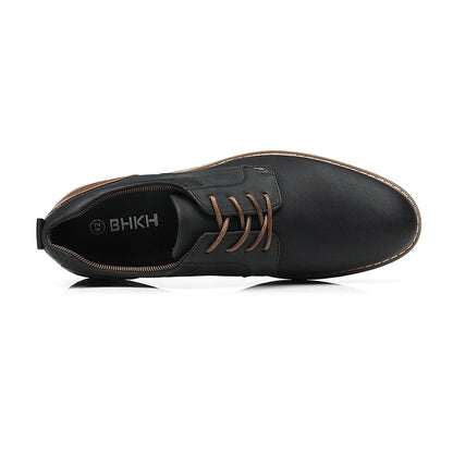 PU Leather Casual Lace-Up Shoes