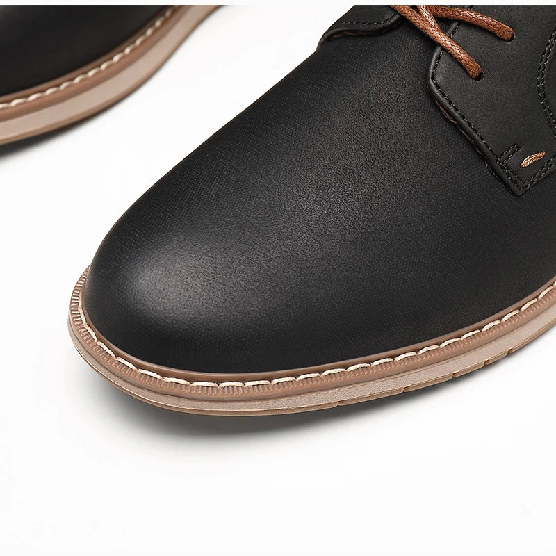 PU Leather Casual Lace-Up Shoes
