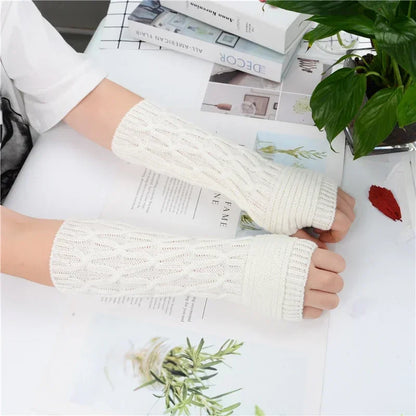 Arm Warmer Fingerless Mitten Gloves