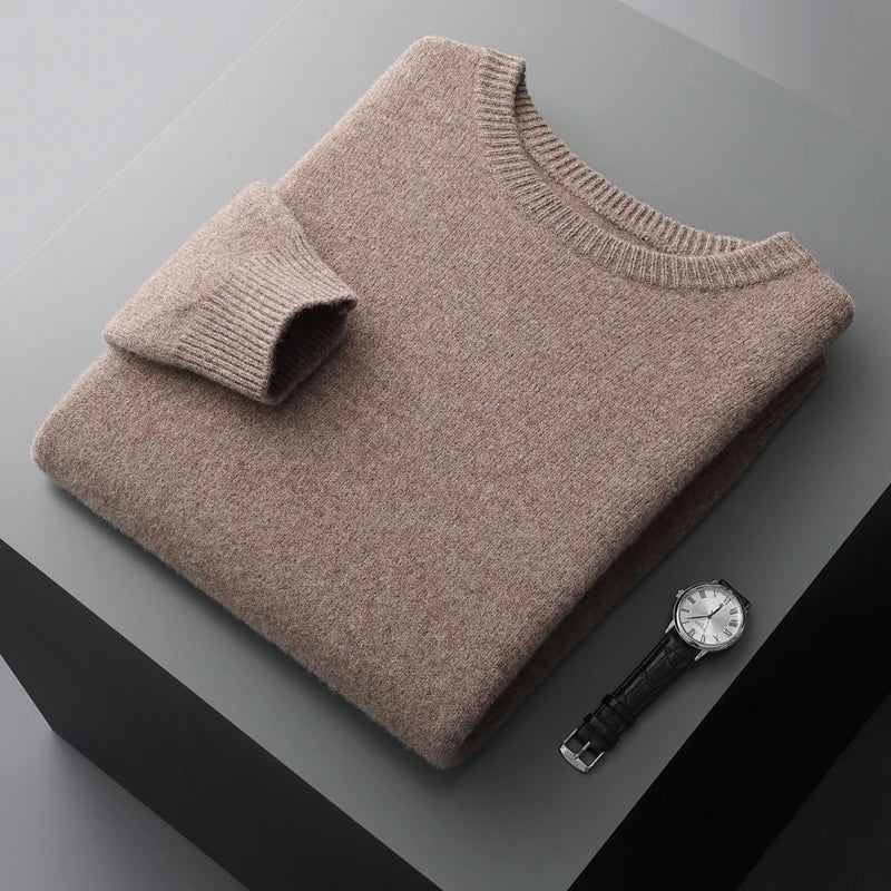 Men's Round Neck Wool Sweater