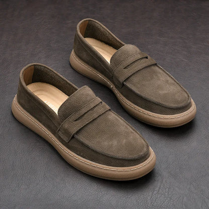 Italian Genuine Leather Men's Driving Loafers
