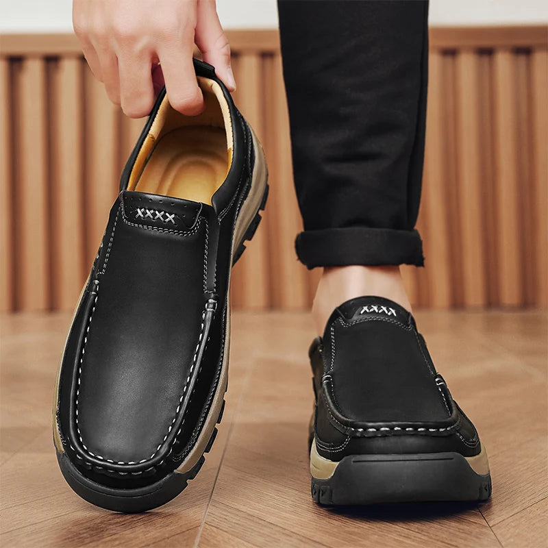 Men's Hand-Stitched Slip-On Loafers