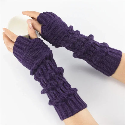 Arm Warmer Fingerless Mitten Gloves