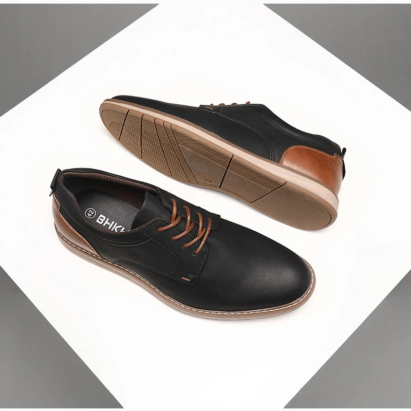 PU Leather Casual Lace-Up Shoes