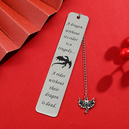 Dragon Knight Stainless Steel Pendant Bookmark