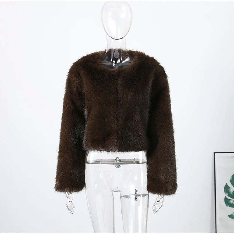 Faux Fur Short Coat Jacket