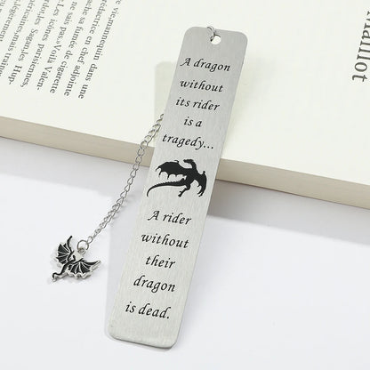 Dragon Knight Stainless Steel Pendant Bookmark