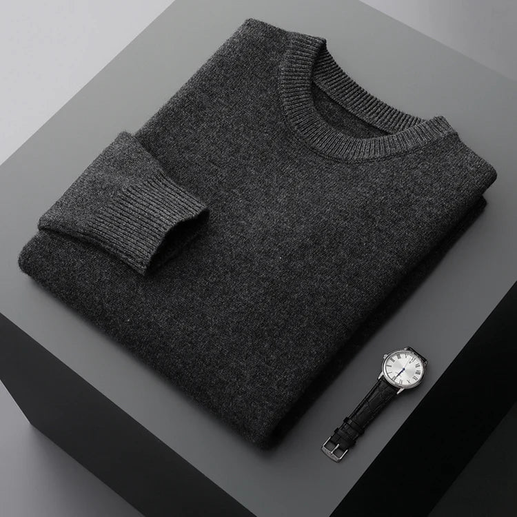 Men's Round Neck Wool Sweater