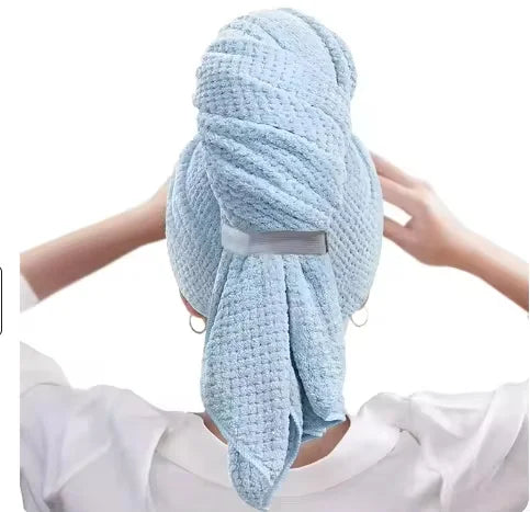 Water Absorbent Microfiber Wrap Towel with Elastic Strap